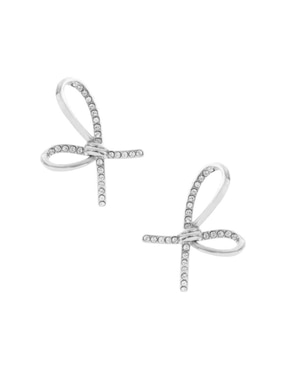 Aretes de moño Nuvi con acabado brillante