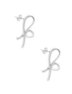Aretes de moño Nuvi con acabado brillante
