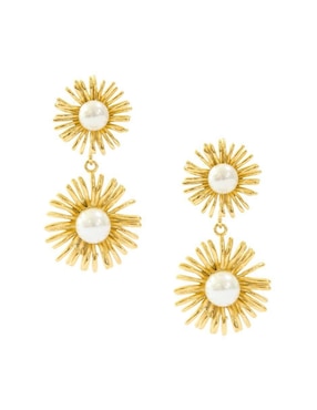 Aretes de flor Nuvi con acabado brillante