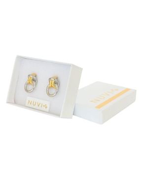 Aretes de nudo Nuvi con acabado brillante