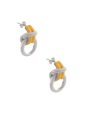 Aretes de nudo Nuvi con acabado brillante