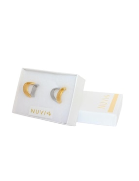 Aretes de barra Nuvi con acabado brillante