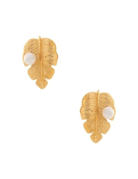 Aretes de hoja Nuvi con acabado brillante