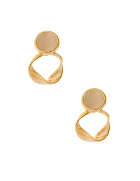 Aretes redondos Nuvi con acabado chapa de oro