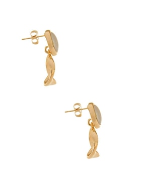 Aretes redondos Nuvi con acabado chapa de oro