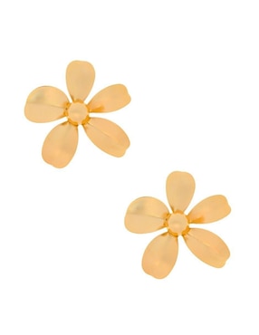 Aretes de flor Nuvi con acabado chapa de oro