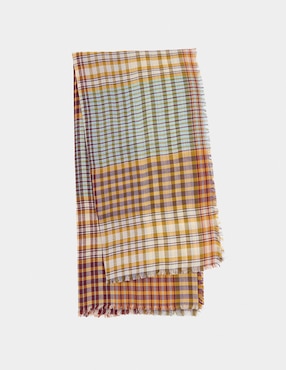 Pashmina Parfois estampado a cuadros de algodón para mujer