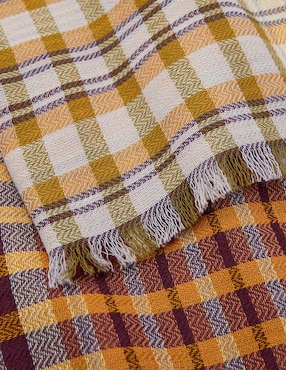 Pashmina Parfois estampado a cuadros de algodón para mujer