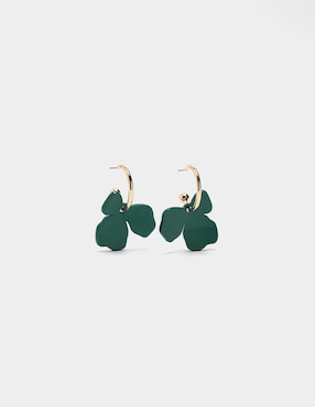 Aretes largos de flor Parfois Funky Harmony con acabado brillante