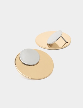 Aretes cortos Parfois Silver Not So Basic con acabado brillante