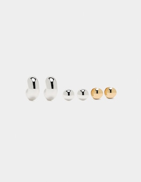 Set de aretes Parfois con acabado brillante