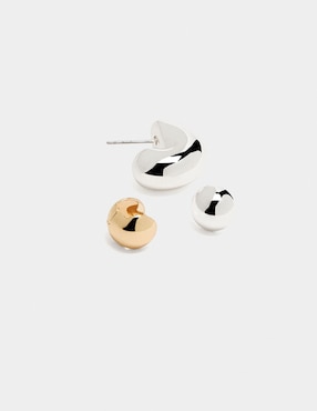 Set de aretes Parfois con acabado brillante