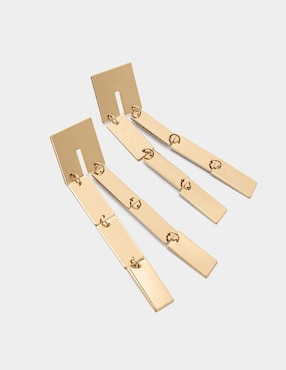Aretes largos Parfois Silver Not So Basic con acabado brillante