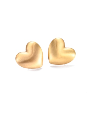 Aretes cortos de corazón Lieb con acabado liso