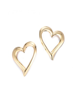 Aretes largos corazón Lieb con acabado liso