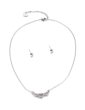Aretes y collar de forma corazón Lieb cristal
