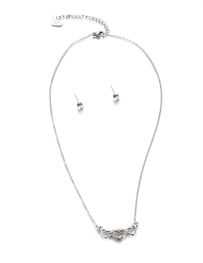 Aretes y collar de forma corazón Lieb cristal