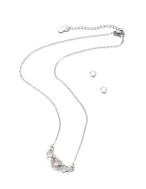Aretes y collar de forma corazón Lieb cristal
