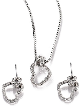 Aretes y collar de Forma de Corazón Lieb Zirconia