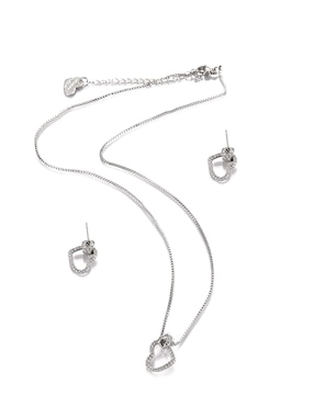 Aretes y collar de Forma de Corazón Lieb Zirconia