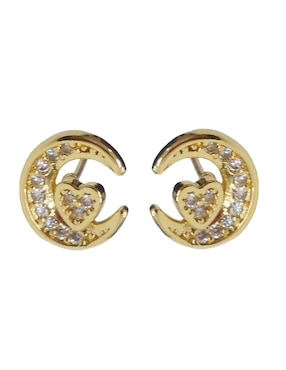 Aretes y collar de Forma de Luna Lieb Zirconia