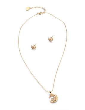 Aretes y collar de Forma de Luna Lieb Zirconia