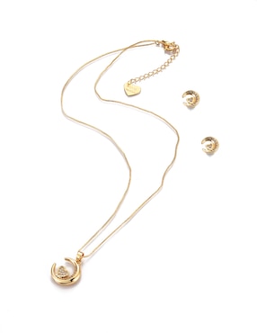 Aretes y collar de Forma de Luna Lieb Zirconia