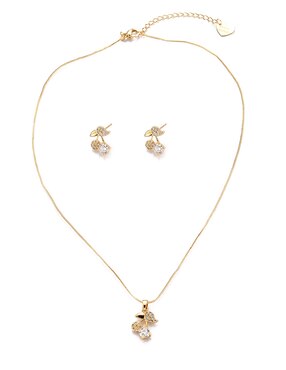 Aretes y collar Lieb Zirconia