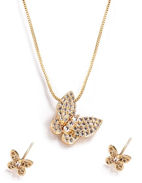 Aretes y collar de Forma de Mariposa Lieb Zirconia