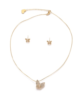 Aretes y collar de Forma de Mariposa Lieb Zirconia