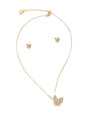 Aretes y collar de Forma de Mariposa Lieb Zirconia
