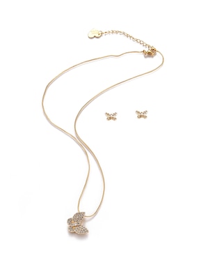 Aretes y collar de Forma de Mariposa Lieb Zirconia