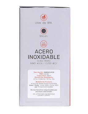 Termo Pook de acero inoxidable con tapa a presión 600 ml