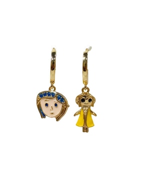 Set de aretes Nira Caroline de oro laminado con acabado pulido zirconia cúbica