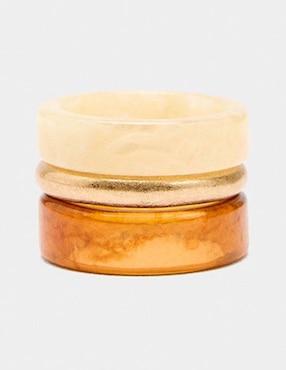 Set anillo Parfois Golden Basics Extra brillante