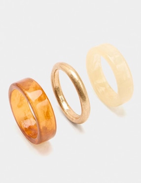 Set anillo Parfois Golden Basics Extra brillante