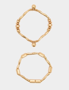 Set pulsera Parfois Golden Basics acabado brillante