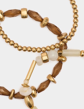 Set pulsera Parfois Golden Basics Extra acabado brillante