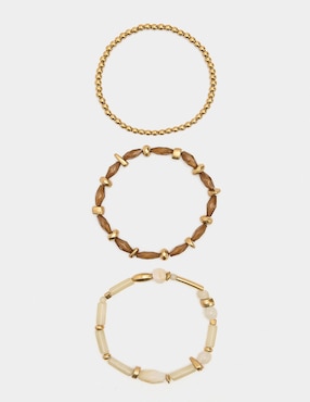 Set pulsera Parfois Golden Basics Extra acabado brillante