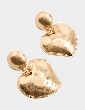 Aretes Parfois Golden Basics con acabado liso perla