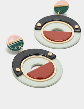 Aretes Parfois Funky Harmony con acabado liso perla