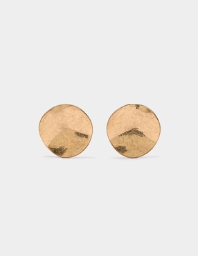 Aretes Parfois Golden Basics con acabado liso perla
