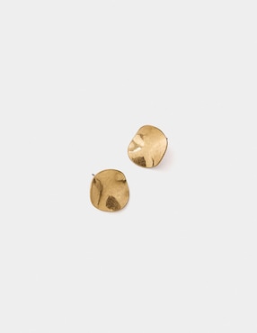 Aretes Parfois Golden Basics con acabado liso perla