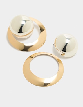 Aretes Parfois Silver Not So Basic con acabado liso perla