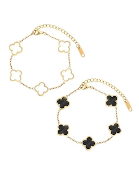 Set de pulsera Belug con acabado baño de oro 18 K