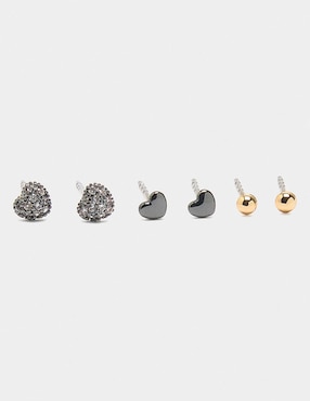 Set de aretes Parfois acabado mate
