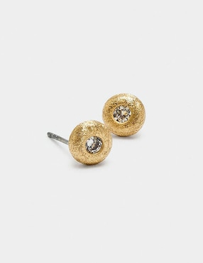 Aretes de globo Parfois Golden Delicates con acabado liso