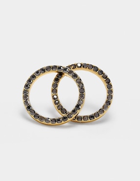 Aretes circulares Parfois Golden Delicates con acabado liso
