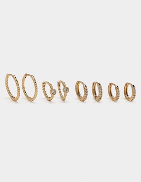Set de aretes Parfois con acabado brillante