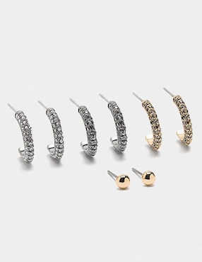 Set de aretes Parfois acabado martillado